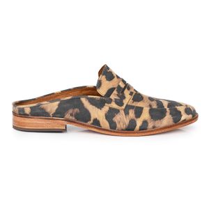 ZUECO BARCA LEOPARDO CUERO ELEGANTE MUJER ZAPATO