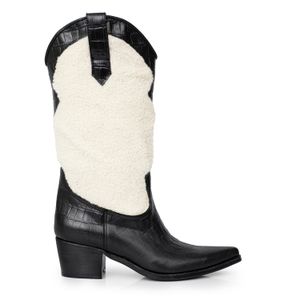 BOTA TUCKER NEGRA TEXANA CUERO MUJER BOTINETA