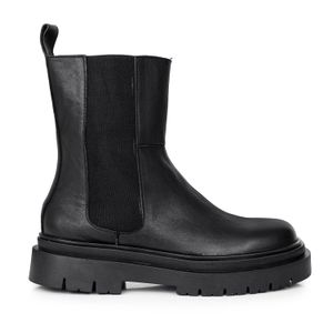 BOTA BOSTON NEGRA BOTINETA CUERO MUJER BORCEGO