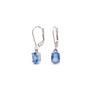 Aros Carmín Orbita de Plata 925 Con Piedra Azul