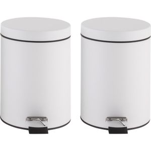 Set x 2 cestos de basura 5 L Blanco Just Home Collection