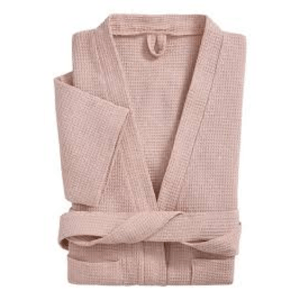 Bata modelo kimono tela nido de abeja Talle L rosa Jean Cartier.