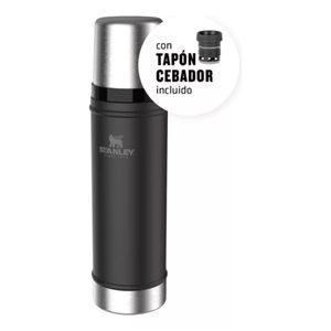 Termo Stanley Clasico 591 Ml Cebador Acero Inoxidable Negro
