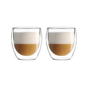 Pocillo de café doble vidrio 150ml x 2un.