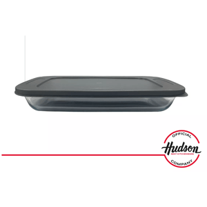 Fuente Rectangular De Vidrio Para Horno Con Tapa Gris 29x34x5 cm