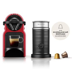 Cafetera Nespresso Inissia Roja + Aeroccino A3C40-AR-RE-NE