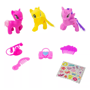 Set De 3 De Tiny Pony En Colores Con Accesorios y Stickers 54359 Sebigus