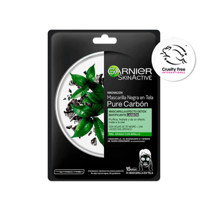 Garnier Skin Active Mascarilla Negra Tela Pure Carbón 1 Uds