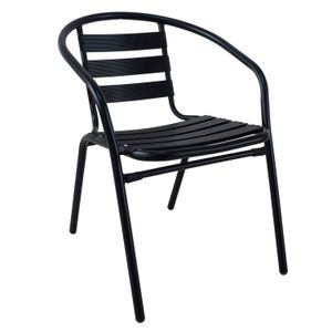 Silla de exterior Slat negra Just Home Collection