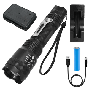Linterna Led Táctica Con Zoom 1000 Lm Cargador Batería Estuche