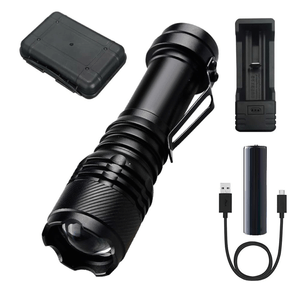Mini Linterna Led Táctica Cargador USB Con Estuche Batería
