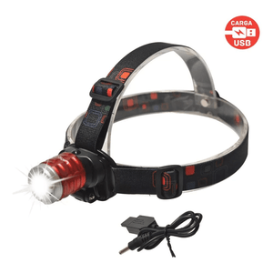 Linterna Minero Led Con Zoom Vincha 500 Lumenes Recargable