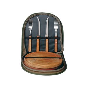 Estuche Porta Cubiertos Para 2 Personas Cubiertos De Madera Broksol