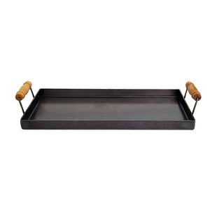 Plancha Bifera Brosen Cocina 2 Hornallas Asas Madera 26x51