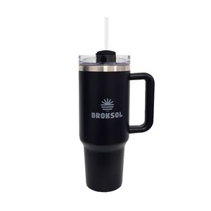 Vaso Termico Broksol Cool Mug 1.2 Lts Con Tapa Y Sorbete - Negro