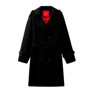 Campera Abrigo Tapado Liviano Mujer Oreiro Love Liviano Con Cinto Negro