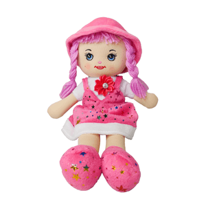 Muñeca De Tela 30cm Con Flor