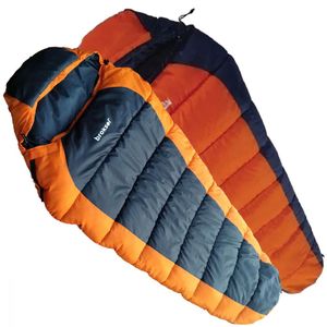 Broksol Bolsa De Dormir Malva 450 Con Capucha Azul Con Naranja
