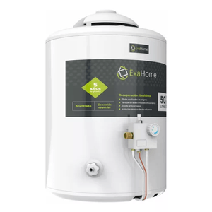 Termotanque Multigas Exahome Ttq 50 Blanco 50l Recuperacion Simultanea Carga Superior