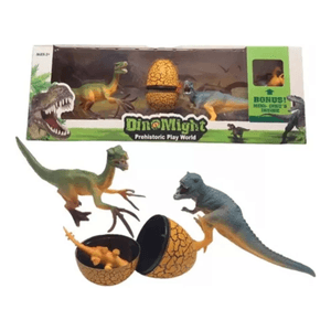 Dinosaurios X2 Con Huevo Mas 3 Mini Dinos 99806 Wabro