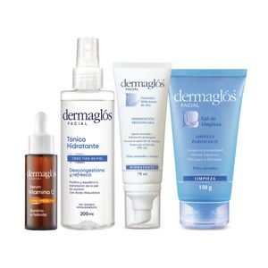 Dermaglos Set Rutina Piel Normal a Mixta + Serum Vitamina C