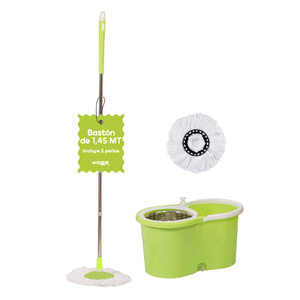 Mopa con Balde Centrifuga Lampazo Trapeador Giratorio 360 Waggs