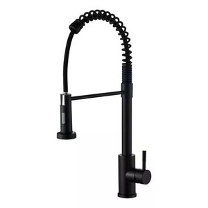 Griferia Para Cocina Canilla Monocomando Flexible Vont Negra