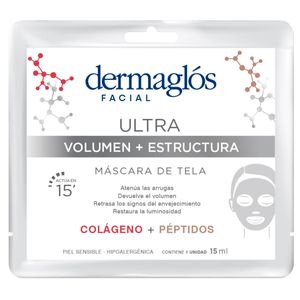 Mascara Facial De Tela Ultra Volumen + Estructura Dermaglos