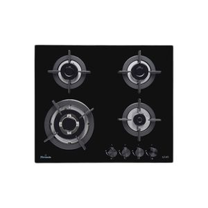 Anafe a Gas Multigas Vidrio Templado Florencia 6749 4 Hornallas Negro