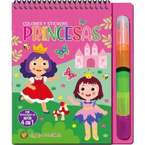 PRINCESAS - COLORES Y STICKERS - GATO DE HOJALATA
