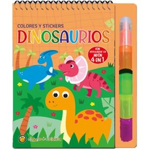 DINOSAURIOS - COLORES Y STICKERS - GATO DE HOJALATA