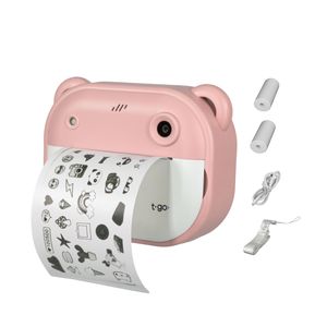 Cámara Compacta Infantil 1080p Con Mini Impresora Térmica Color Rosa + rollos de impresión