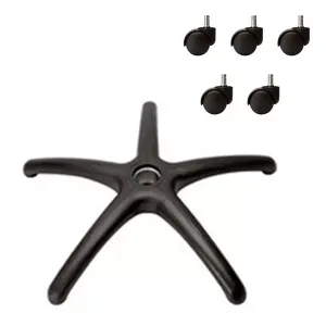 Pack Cinco Ruedas PVC y Estrella Para Silla De Oficina