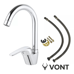 Griferia De Cocina Canilla Monocomando Baño Vont Vt003-gc