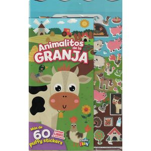 ANIMALITOS DE LA GRANJA 60 PUFFY STICKERS + LIBRO DE ACTIVIDADES MINI - Lobo, Idoia