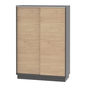 Placard 2 puertas corredizas con 2 cajones gris Dielfe