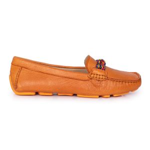 MOCASIN FOSTER NARANJA CLASICO MUJER CUERO ZAPATO