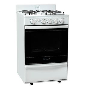 Cocina Volcán ancho 55 cm, 4 hornallas, Blanca, luz, Enc. electrónico Mod. 87643