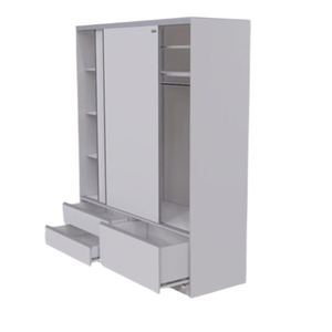 GRAN PLACARD EMC XL PUERTA CORREDIZA CON ZAPATERO Y 2 CAJONES 218x140x60 BLANCO (GPCXL14B)
