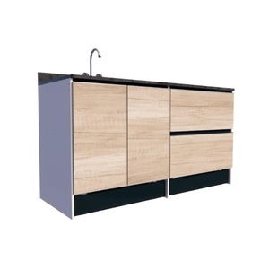 MUEBLE BAJO MESADA EMC SENEGAL 4 CAJONES 2 PUERTAS 160CM TUAREG Y HELSINKI (BMSENEGAL160)