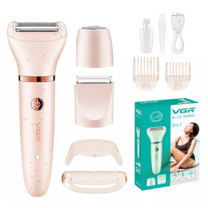 Afeitadora eléctrica trimmer 3 en 1 Usb Rosa