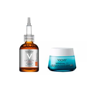 Set Serum Liftactiv Vitamina C + Crema Rich Mineral 89 Vichy