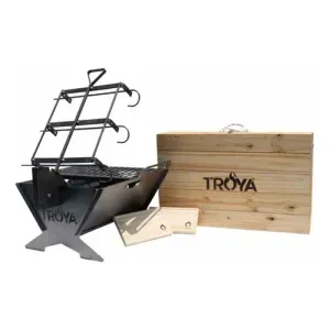 Parrilla Fogonero Troya Modelo Odisea Más Mesa Convertible