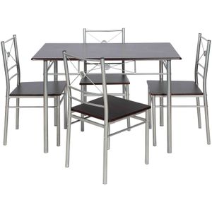 Juego de comedor Brasilia mesa rectangular + 4 sillas wengue