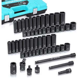 Juego de Bocallaves y Tubos Encastre 1/2" 55 Pzs Duratech