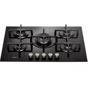 Anafe WHIRLPOOL GOA7523 Vidrio Fundición 5 Hornallas  75cm Negro