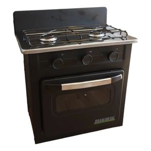 Anafe Cocina 2 Hornallas Con Horno Bram-Metal G/E Motorhome Color Negro