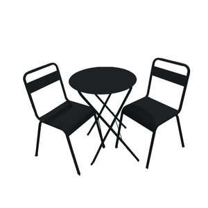 Set 2 Sillas Goldi + Mesa Plegable Redonda apto exterior