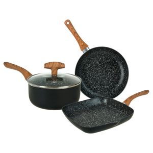 Bateria Bifera Cacerola Sarten Ceramica Antiadherente interior Ethno Aston