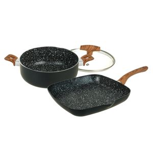Set Cacerola Bifera Grill Ceramica Antiadherente interior Ethno Aston